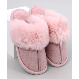 Skeen sildebens tøfler med pels, Powder Pink lyserød 1
