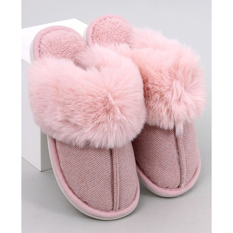 Skeen sildebens tøfler med pels, Powder Pink lyserød 1