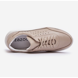Herre sportssko i læder Zazoo 1544 Beige 1