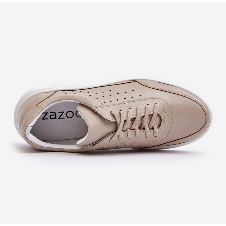 Herre sportssko i læder Zazoo 1544 Beige 1