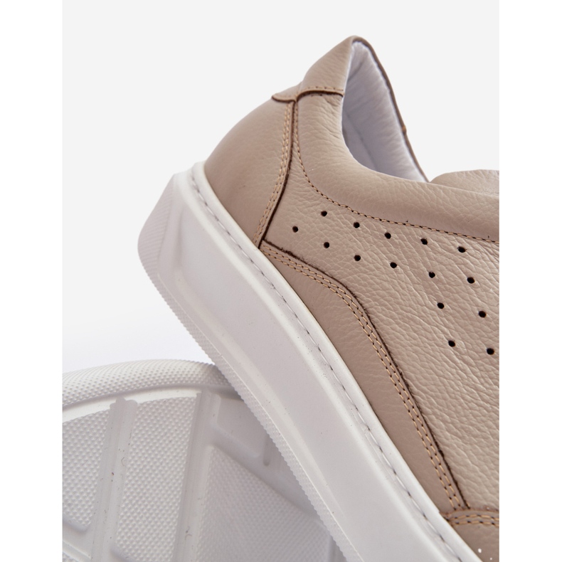 Herre sportssko i læder Zazoo 1544 Beige 2