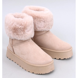 Tayna Beige platform snestøvler med pels 1