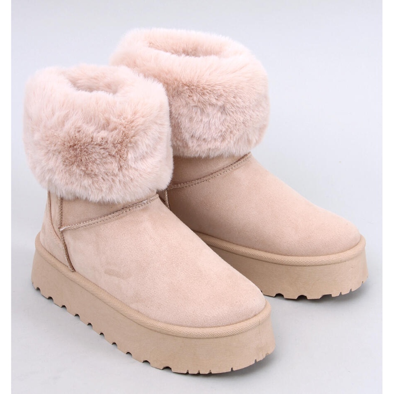 Tayna Beige platform snestøvler med pels 1