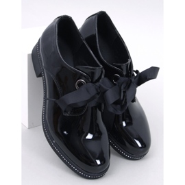 Davia Black patent mokkasiner sort 1
