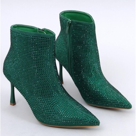 Højhælede ankelstøvler med Demish Green krystaller grøn 1