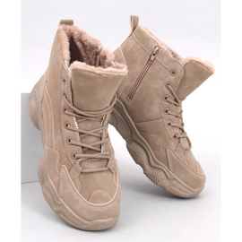 Elius Khaki isolerede vintersneakers beige 1