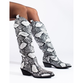 Cowboystøvler til kvinder med Shelovet-mønster grå 1