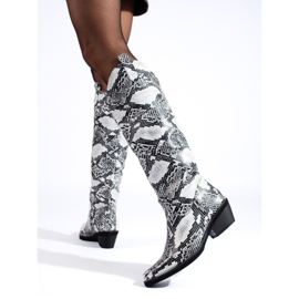 Cowboystøvler til kvinder med Shelovet-mønster grå 3