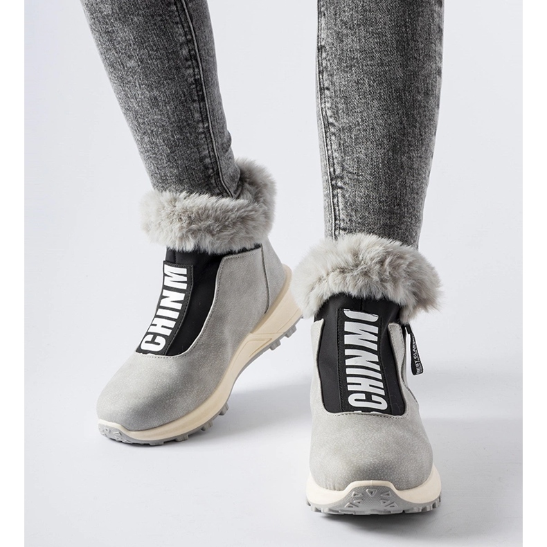 Grå isolerede Oneglia høje sneakers 1