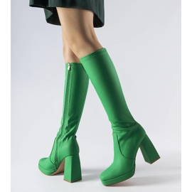 Grønne matte højhælede støvler fra Sycamore 2