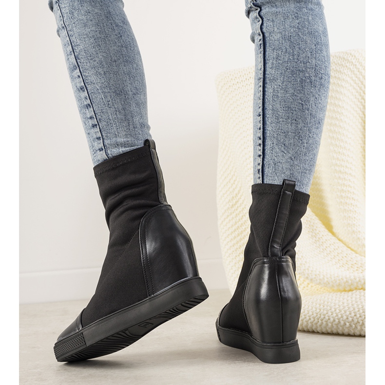 Sorte elastiske kile sneakers Partida 1