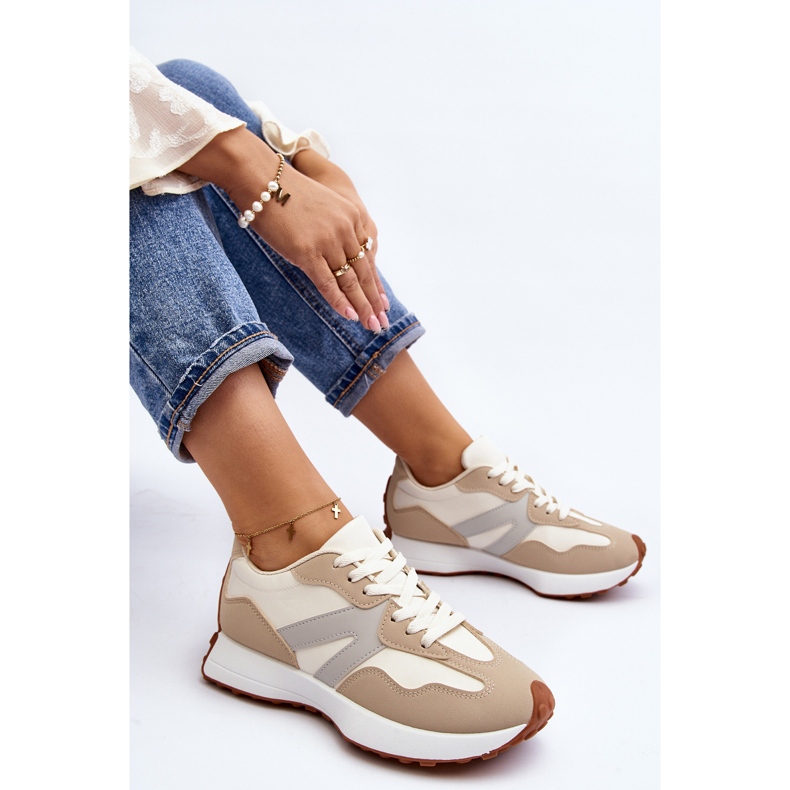 Beige Chloette sportssko til kvinder 2