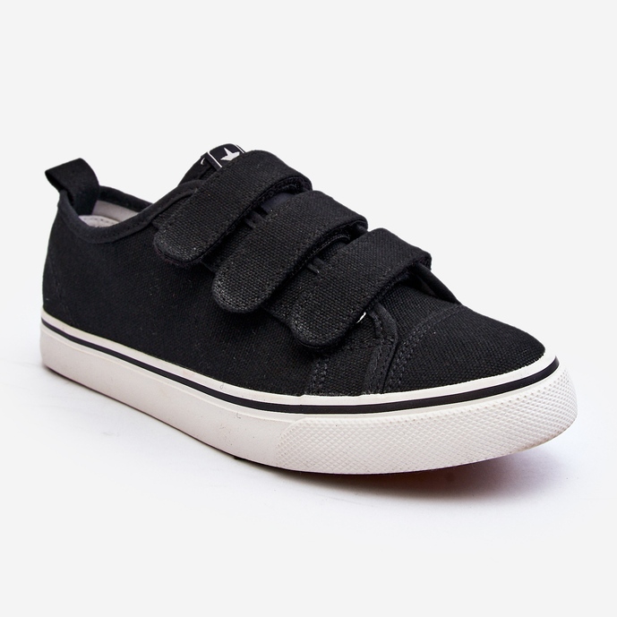 Lave velcro sneakers til børn, sort Dilan 2
