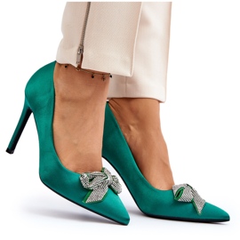 Grønne Fairine høje hæle med sløjfe 9