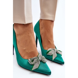Grønne Fairine høje hæle med sløjfe 6