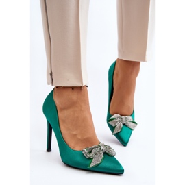 Grønne Fairine høje hæle med sløjfe 7