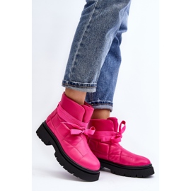 Dame ankelstøvler med quiltning og snøring Pink Bizzanti lyserød 2