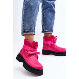 Dame ankelstøvler med quiltning og snøring Pink Bizzanti lyserød 4