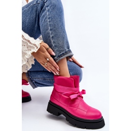 Dame ankelstøvler med quiltning og snøring Pink Bizzanti lyserød 8