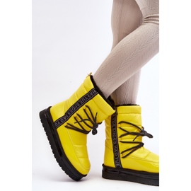 Kvinders snestøvler med bindende gul Lilar 6