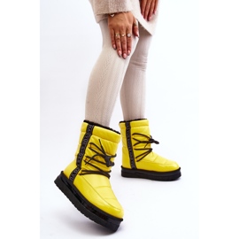 Kvinders snestøvler med bindende gul Lilar 7