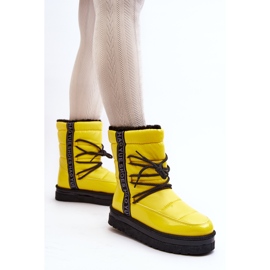 Kvinders snestøvler med bindende gul Lilar 8