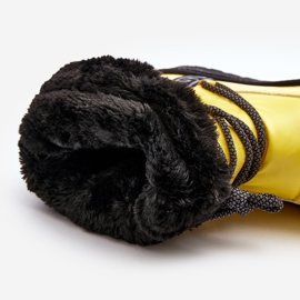Kvinders snestøvler med bindende gul Lilar 9