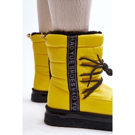 Kvinders snestøvler med bindende gul Lilar 11