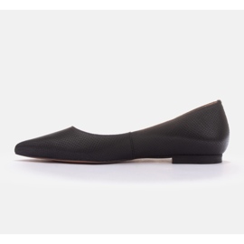 Marco Shoes Subtile læder ballet lejligheder sort 2