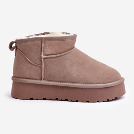 Moderigtige Khaki Nucca Ruskind lave snestøvler beige 1