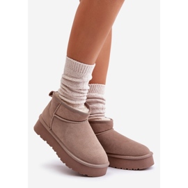 Moderigtige Khaki Nucca Ruskind lave snestøvler beige 2