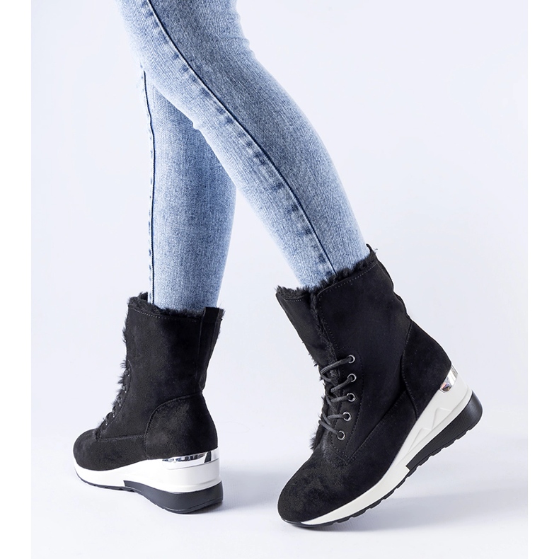 Sorte isolerede Wesley wedge sneakers 1