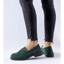 Grønne loafers med rhinsten fra Ippolito 1