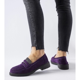 Lilla loafers med rhinsten fra Ippolito violet 1