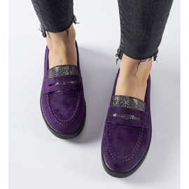 Lilla loafers med rhinsten fra Ippolito violet 2