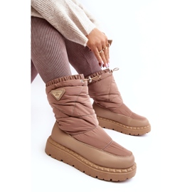 Seastar Snestøvler til kvinder med tyk sål, mørk beige lureta 1