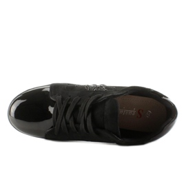 Damesneakers med krystaller T273P Sort 1