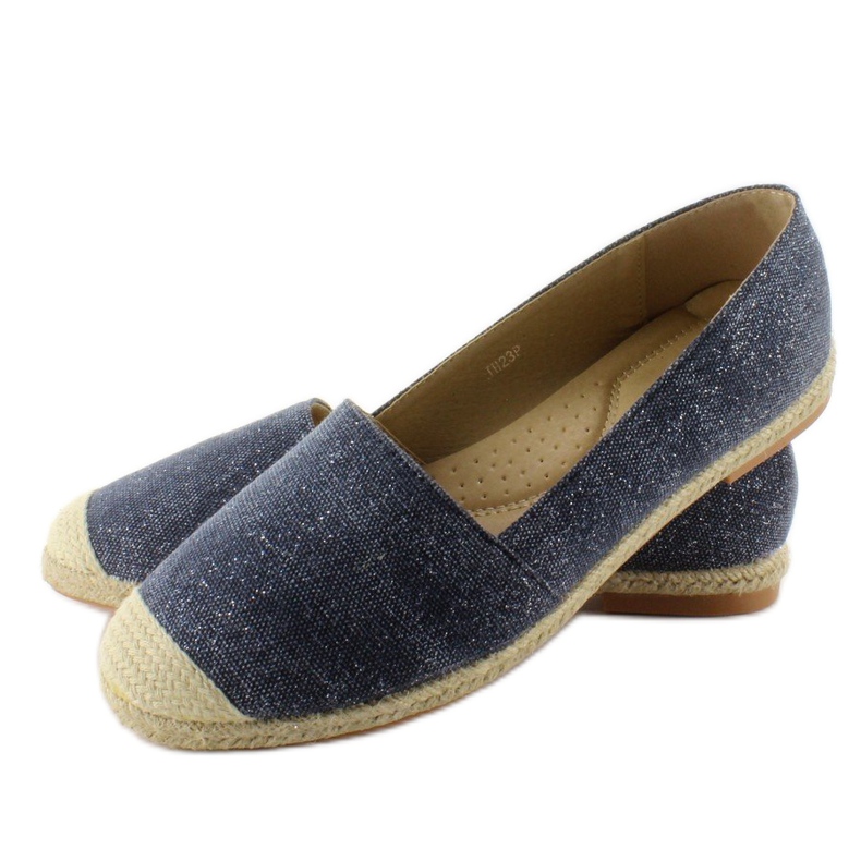 Espadriller med tåhætter i hør JH23P D. Blå 1