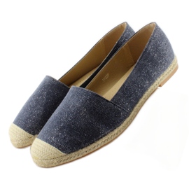 Espadriller med tåhætter i hør JH23P D. Blå 2