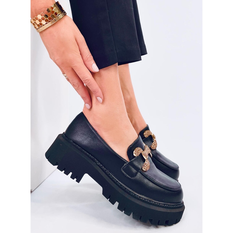 Buess Black platform fuldkornsmokkasiner sort 1