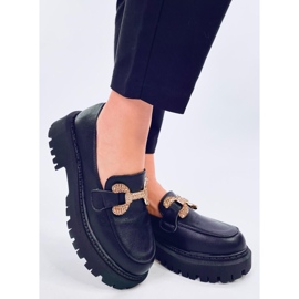Buess Black platform fuldkornsmokkasiner sort 2