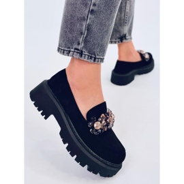 Heidi Black loafers med krystaller sort 1