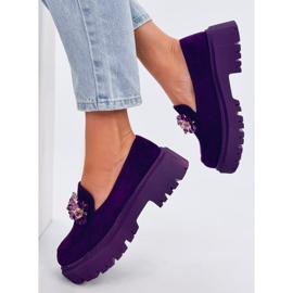 Heidi Purple krystal loafers lilla 2