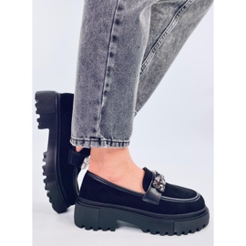 Keters Sorte platform loafers med sten 1
