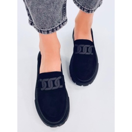 Platform mokkasiner med spænde Leena Black sort 2