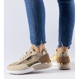 Beige glitter sneakers fra Roganzuolo 1