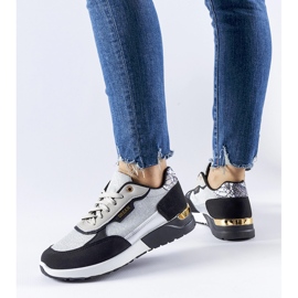 Sorte og sølv glitter sneakers fra Roganzuolo 1