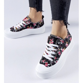 Sorte Cesano blomstrede sneakers 1