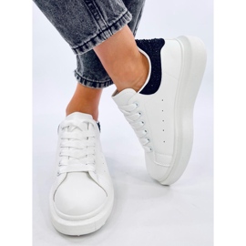 Parkss HVID/SORT platform sneakers med rhinestones 1