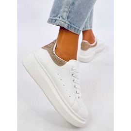Parkss WHITE/GULD platform sneakers med rhinestones hvid 2